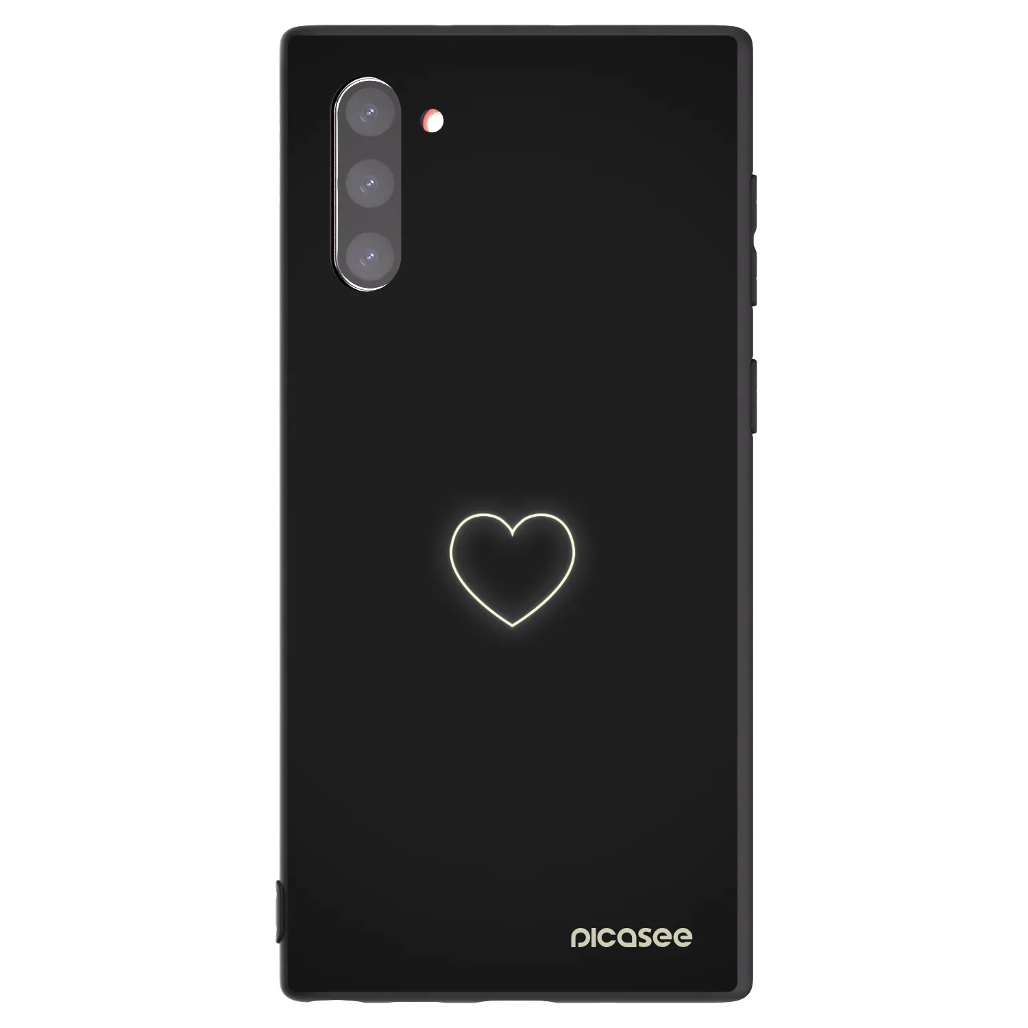 Picasee Samsung Galaxy Note 10 N970F Hülle - Schwarzes Silikon - Heart