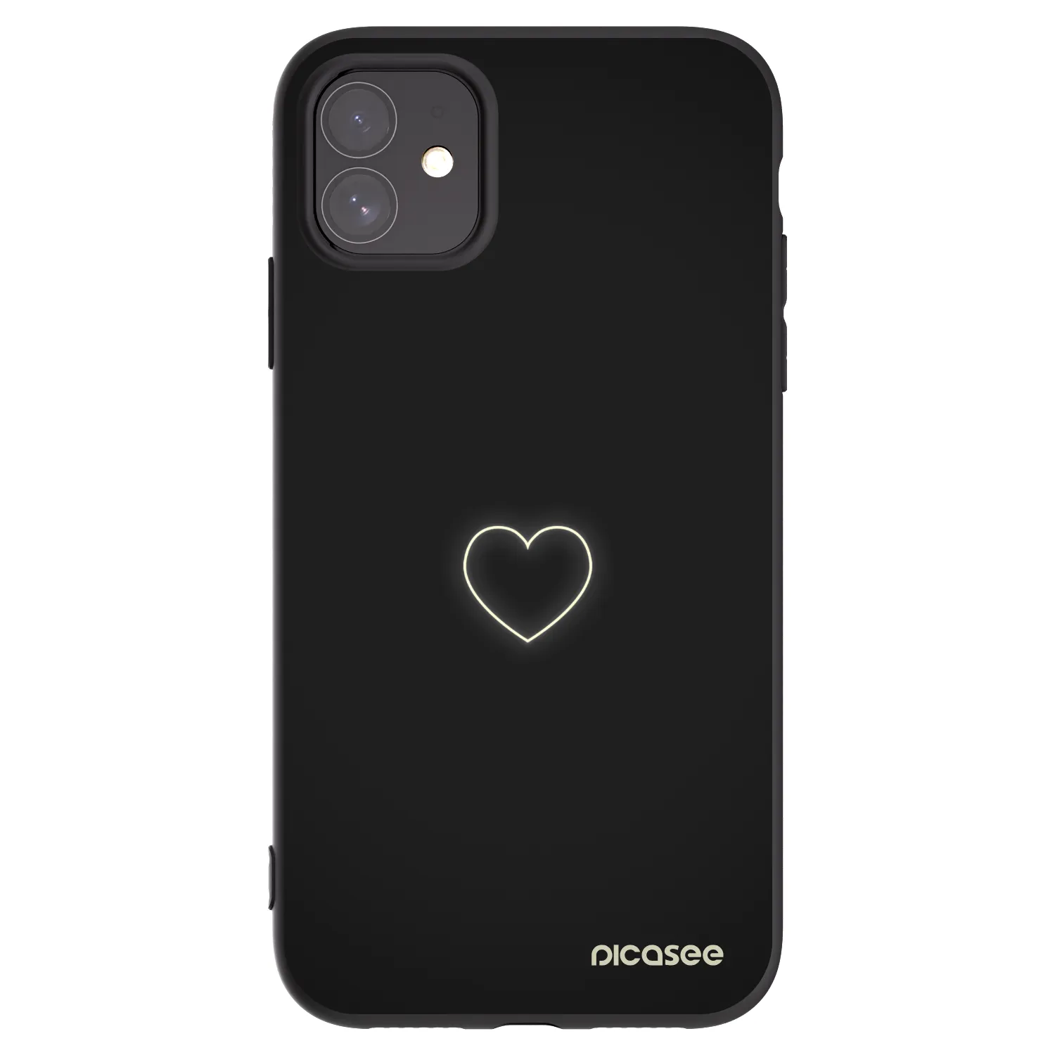 Picasee Apple iPhone 11 Hülle - Schwarzes Silikon - Heart