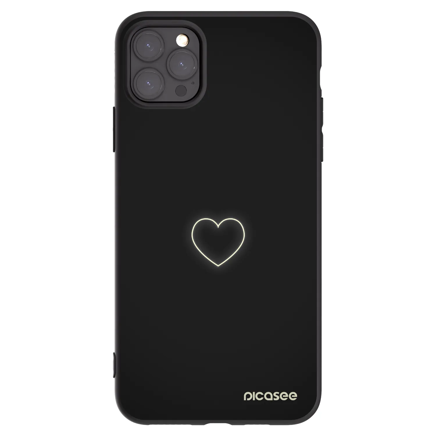 Picasee Apple iPhone 11 Pro Max Hülle - Schwarzes Silikon - Heart