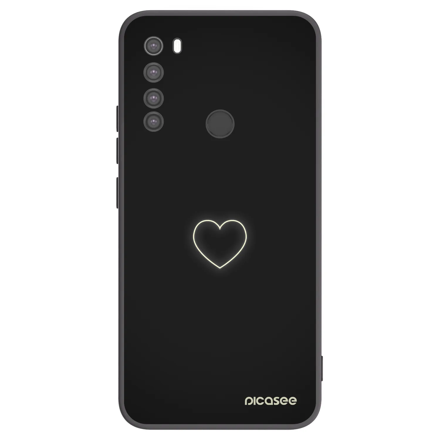 Picasee Xiaomi Redmi Note 8 Hülle - Schwarzes Silikon - Heart