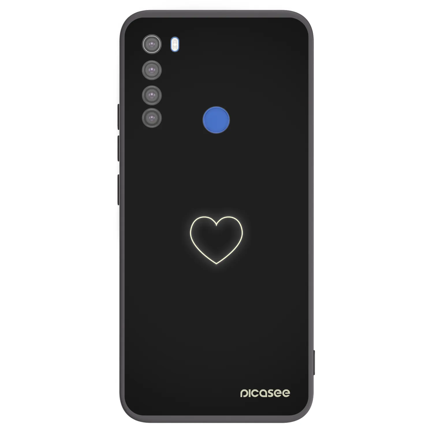 Picasee Xiaomi Redmi Note 8T Hülle - Schwarzes Silikon - Heart