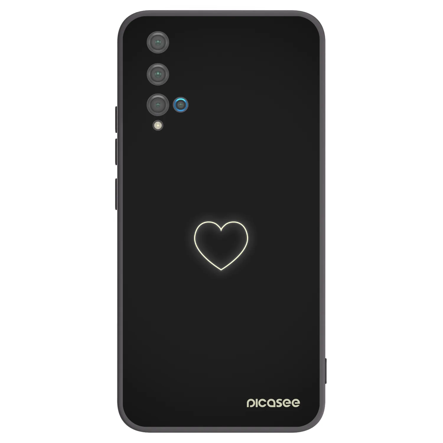 Picasee Huawei Nova 5T Hülle - Schwarzes Silikon - Heart