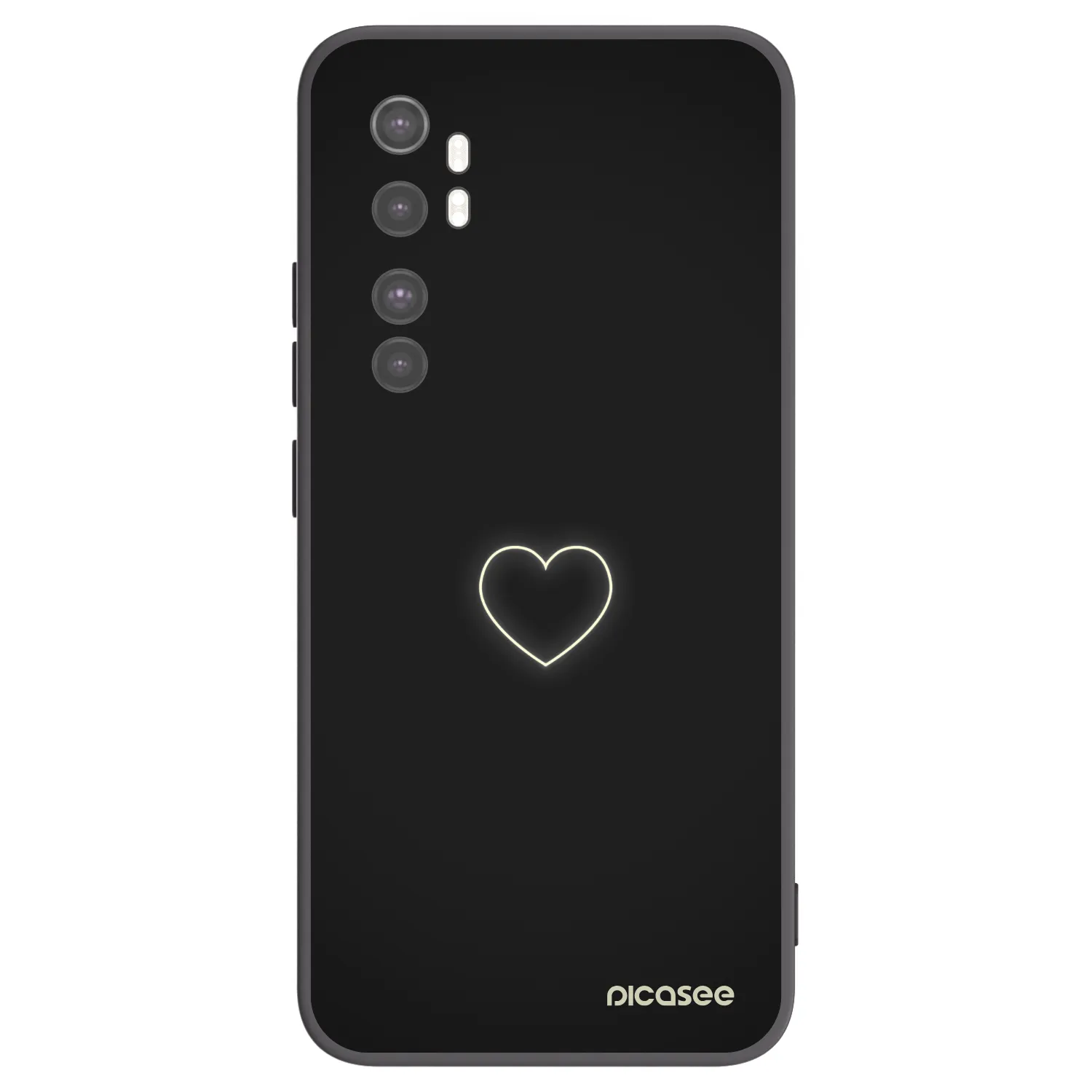 Picasee Xiaomi Mi Note 10 Lite Hülle - Schwarzes Silikon - Heart
