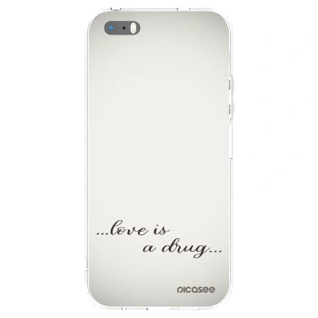 Picasee Apple iPhone 5/5S/SE Hülle - Transparentes Silikon - Love is a drug