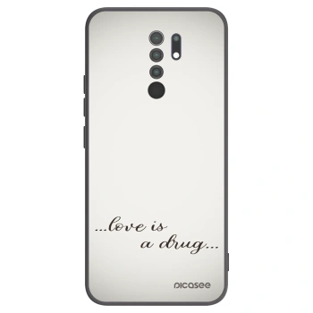 Picasee Xiaomi Redmi 9 Hülle - Schwarzes Silikon - Love is a drug