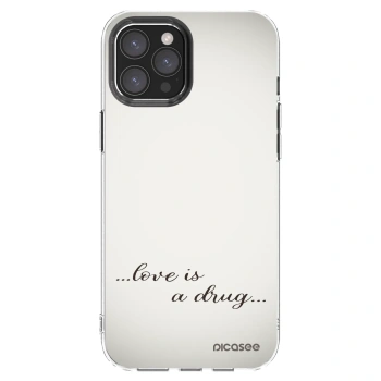 Picasee Apple iPhone 12 Pro Max Hülle - Transparentes Silikon - Love is a drug