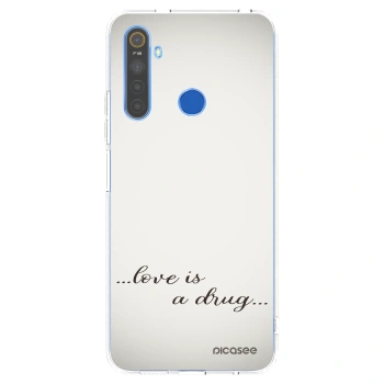Picasee Realme 5 Hülle - Transparentes Silikon - Love is a drug