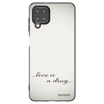 Picasee Samsung Galaxy A12 A125F Hülle - Schwarzes Silikon - Love is a drug