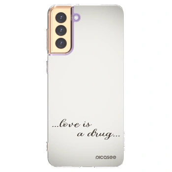 Picasee Samsung Galaxy S21+ 5G G996F Hülle - Transparentes Silikon - Love is a drug