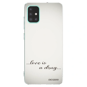 Picasee Samsung Galaxy M31s Hülle - Transparentes Silikon - Love is a drug
