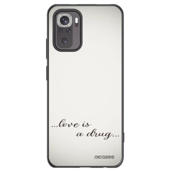 Picasee Xiaomi Redmi Note 10 Hülle - Schwarzes Silikon - Love is a drug