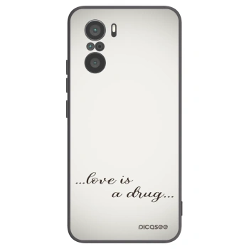 Picasee Xiaomi Poco F3 Hülle - Schwarzes Silikon - Love is a drug