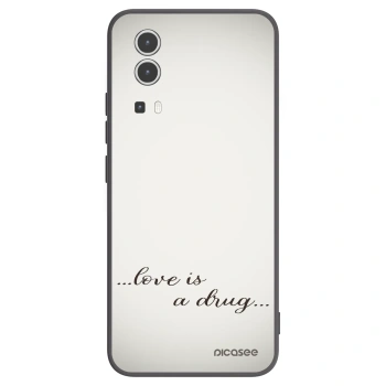 Picasee Vivo Y72 5G Hülle - Schwarzes Silikon - Love is a drug