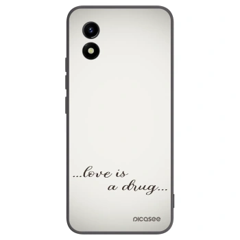 Picasee Vivo Y01 Hülle - Schwarzes Silikon - Love is a drug