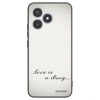 Picasee Realme C53 Hülle - Schwarzes Silikon - Love is a drug