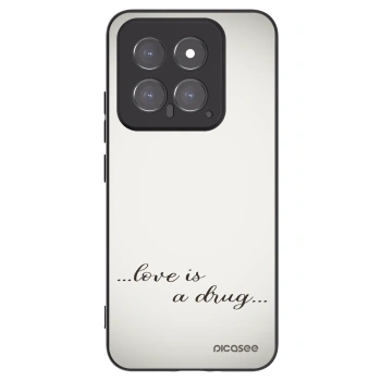 Picasee Xiaomi 14 Hülle - Schwarzes Silikon - Love is a drug