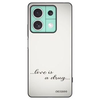 Picasee Xiaomi Redmi Note 13 5G Hülle - Schwarzes Silikon - Love is a drug