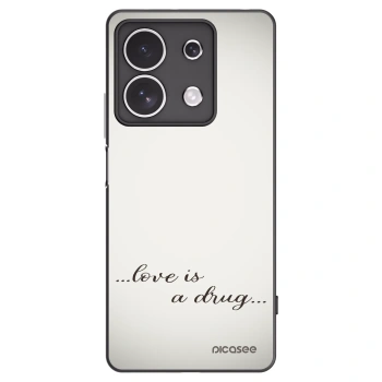 Picasee Xiaomi Redmi Note 13 4G Hülle - Schwarzes Silikon - Love is a drug