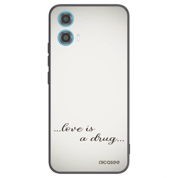 Picasee Motorola Moto G34 5G Hülle - Schwarzes Silikon - Love is a drug