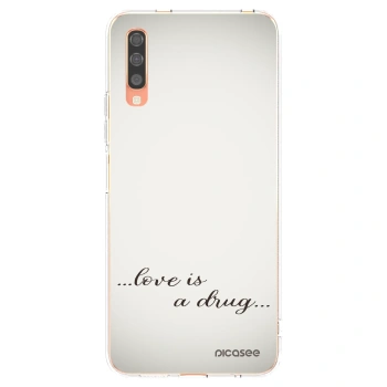 Picasee Samsung Galaxy A70 A705F Hülle - Transparentes Silikon - Love is a drug