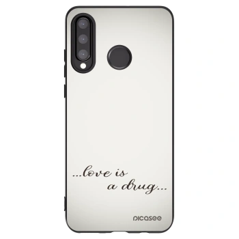 Picasee Huawei P30 Lite Hülle - Schwarzes Silikon - Love is a drug
