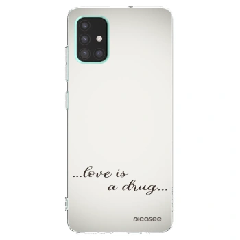 Picasee Samsung Galaxy A51 A515F Hülle - Transparentes Silikon - Love is a drug