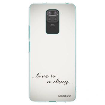 Picasee Xiaomi Redmi Note 9 Hülle - Schwarzes Silikon - Love is a drug