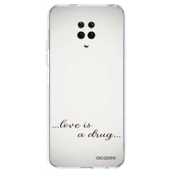 Picasee Xiaomi Redmi Note 9S Hülle - Transparentes Silikon - Love is a drug