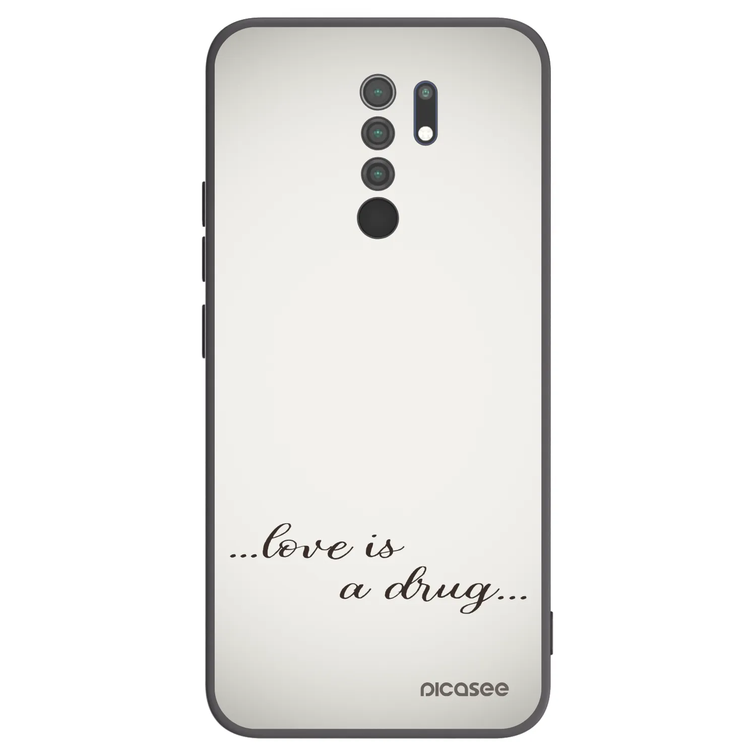 Picasee Xiaomi Redmi 9 Hülle - Schwarzes Silikon - Love is a drug