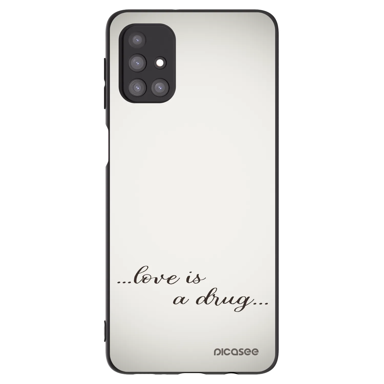 Picasee Samsung Galaxy M31s Hülle - Schwarzes Silikon - Love is a drug