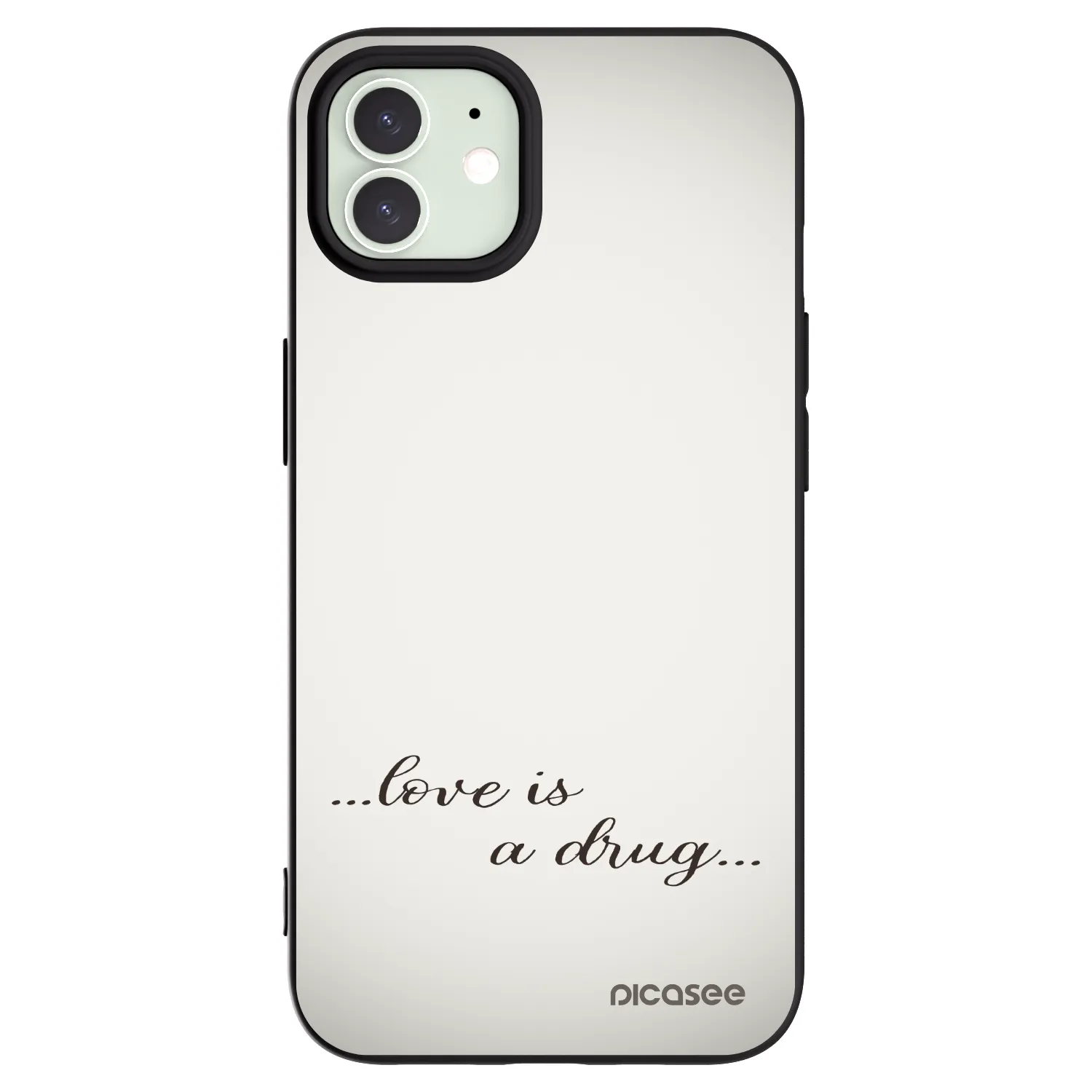 Picasee Apple iPhone 12 Hülle - Schwarzes Silikon - Love is a drug