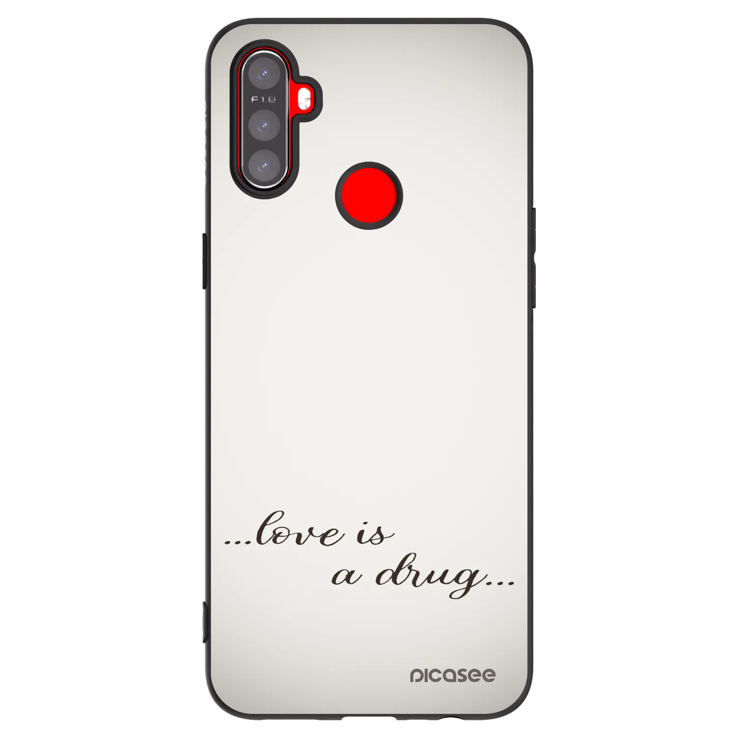 Picasee Realme C3 Hülle - Schwarzes Silikon - Love is a drug
