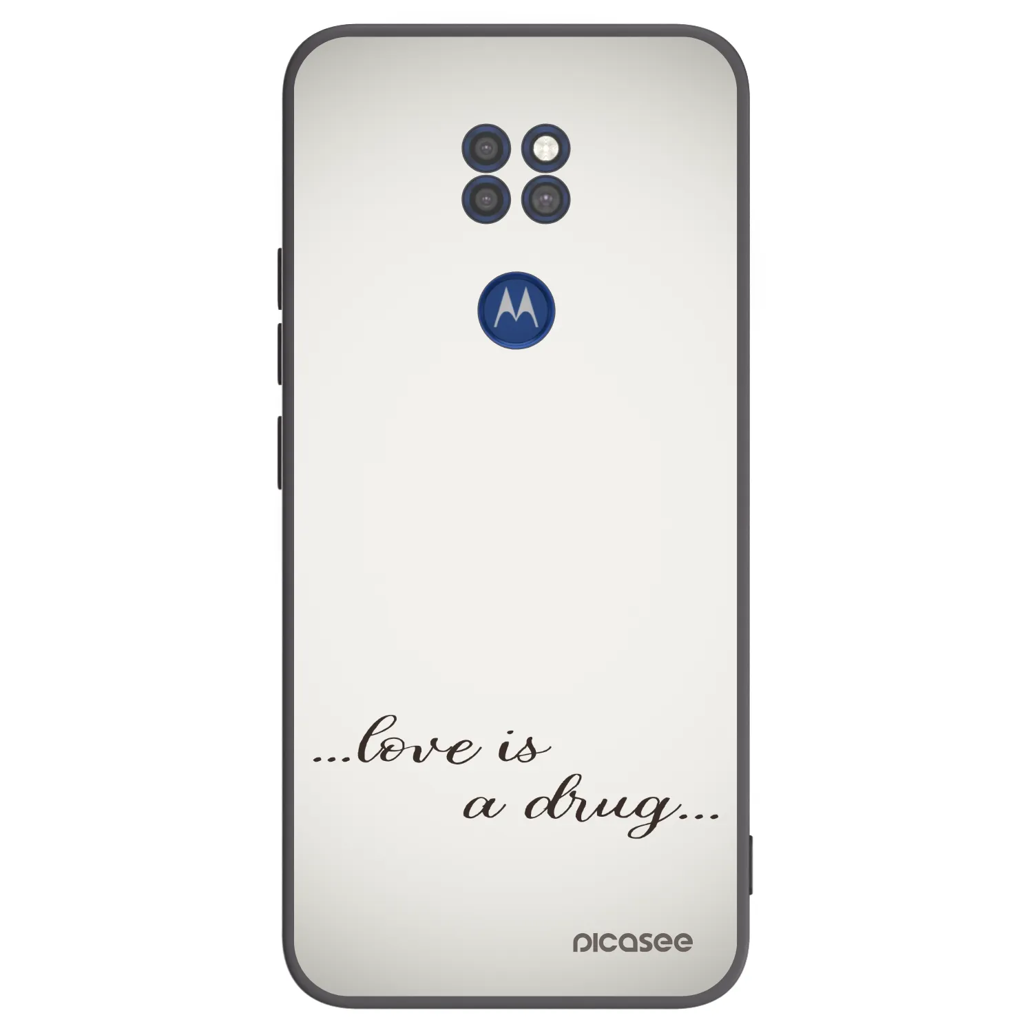 Picasee Motorola Moto G9 Play Hülle - Schwarzes Silikon - Love is a drug