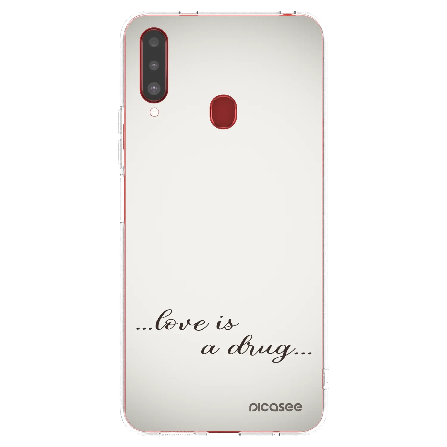 Picasee Samsung Galaxy A20s Hülle - Transparentes Silikon - Love is a drug