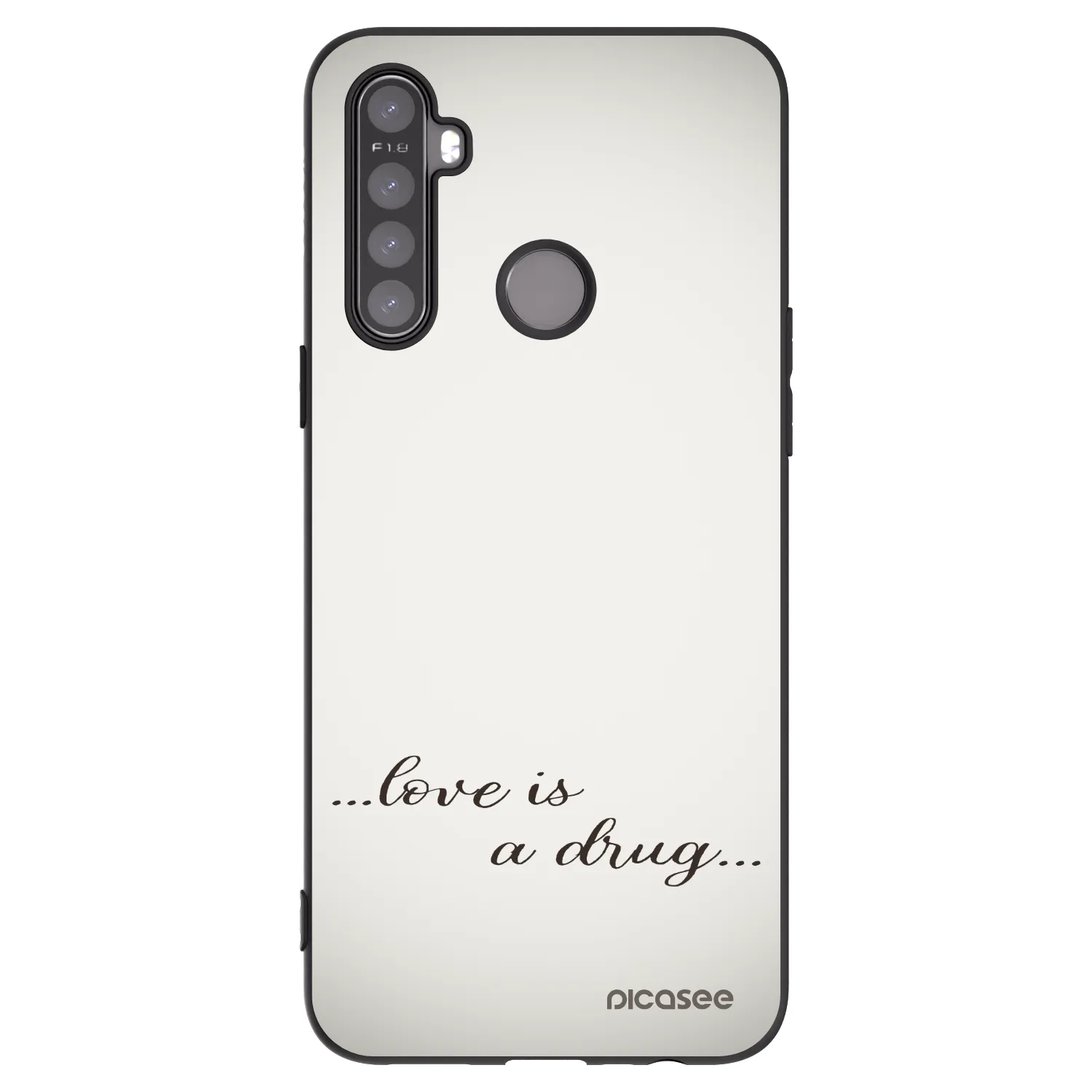 Picasee Realme 5 Hülle - Schwarzes Silikon - Love is a drug