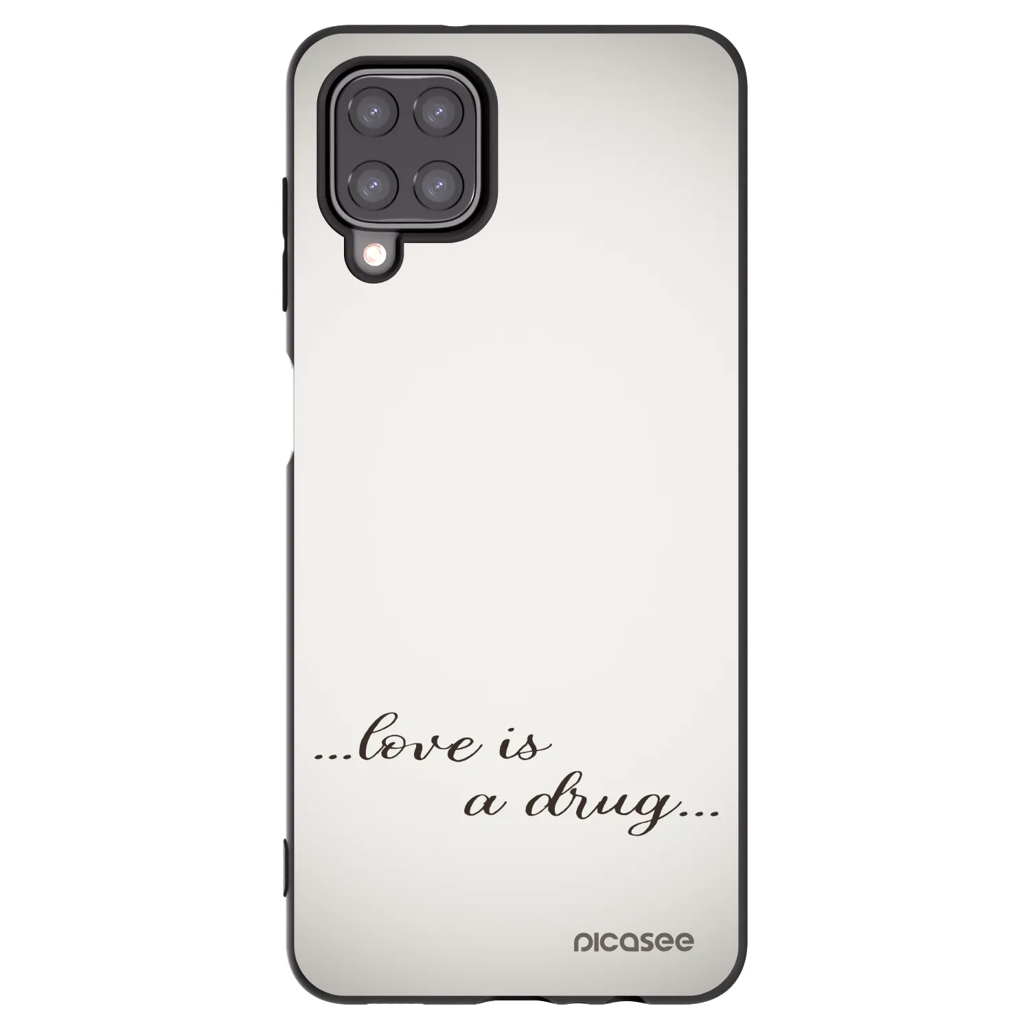 Picasee Samsung Galaxy A12 A125F Hülle - Schwarzes Silikon - Love is a drug