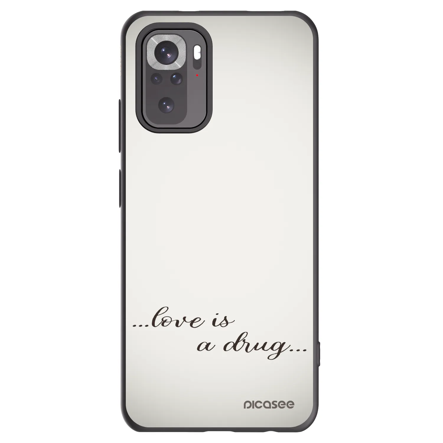 Picasee Xiaomi Redmi Note 10 Hülle - Schwarzes Silikon - Love is a drug