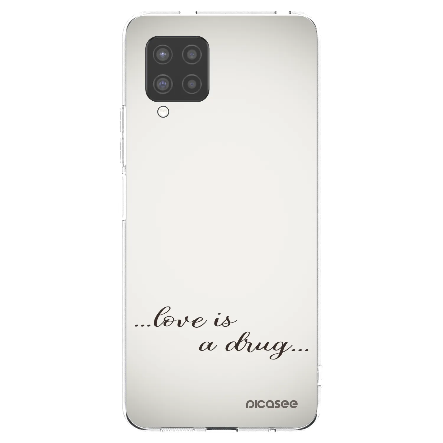 Picasee Samsung Galaxy A42 A426B Hülle - Transparentes Silikon - Love is a drug