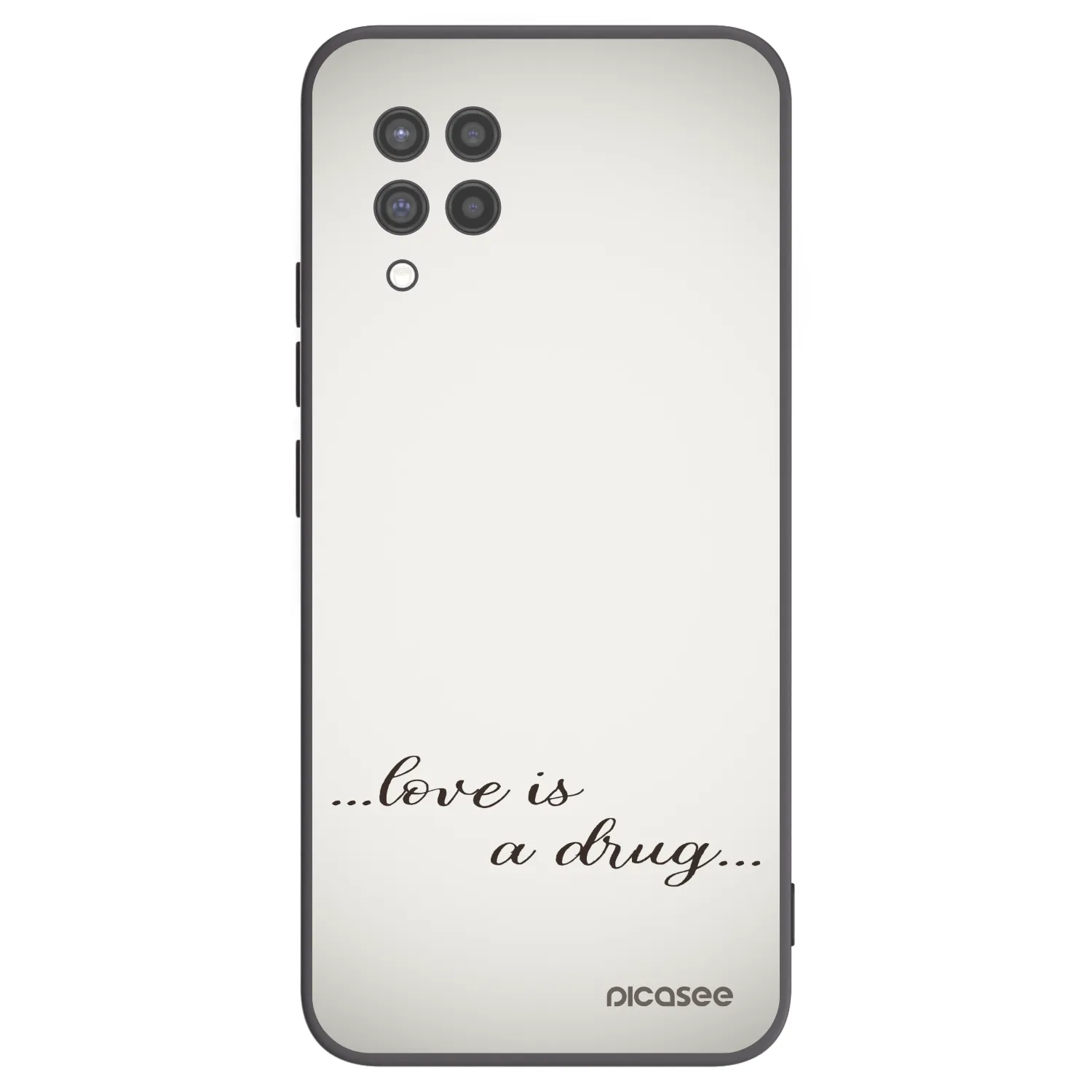 Picasee Samsung Galaxy A42 A426B Hülle - Schwarzes Silikon - Love is a drug