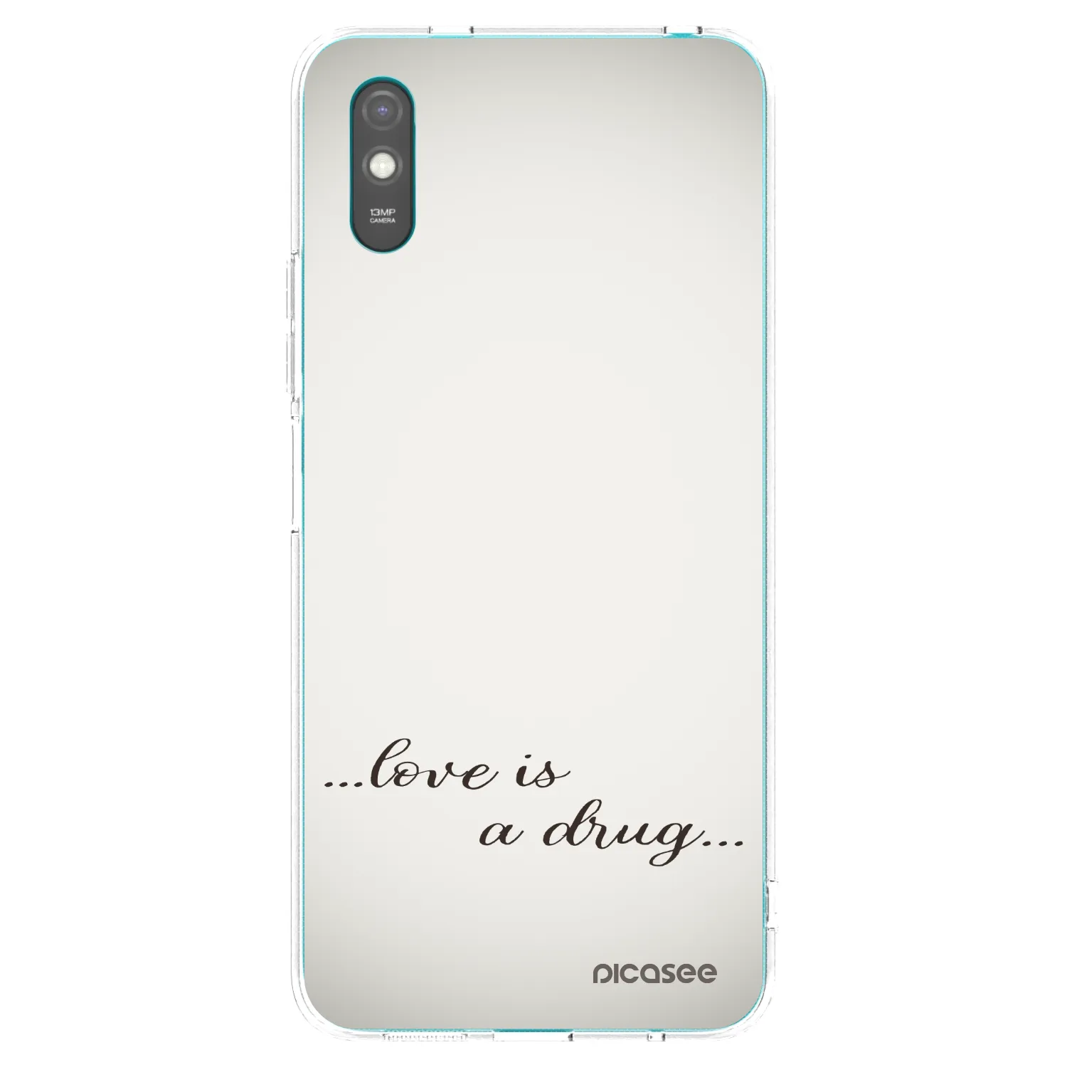 Picasee Xiaomi Redmi 9AT Hülle - Transparentes Silikon - Love is a drug