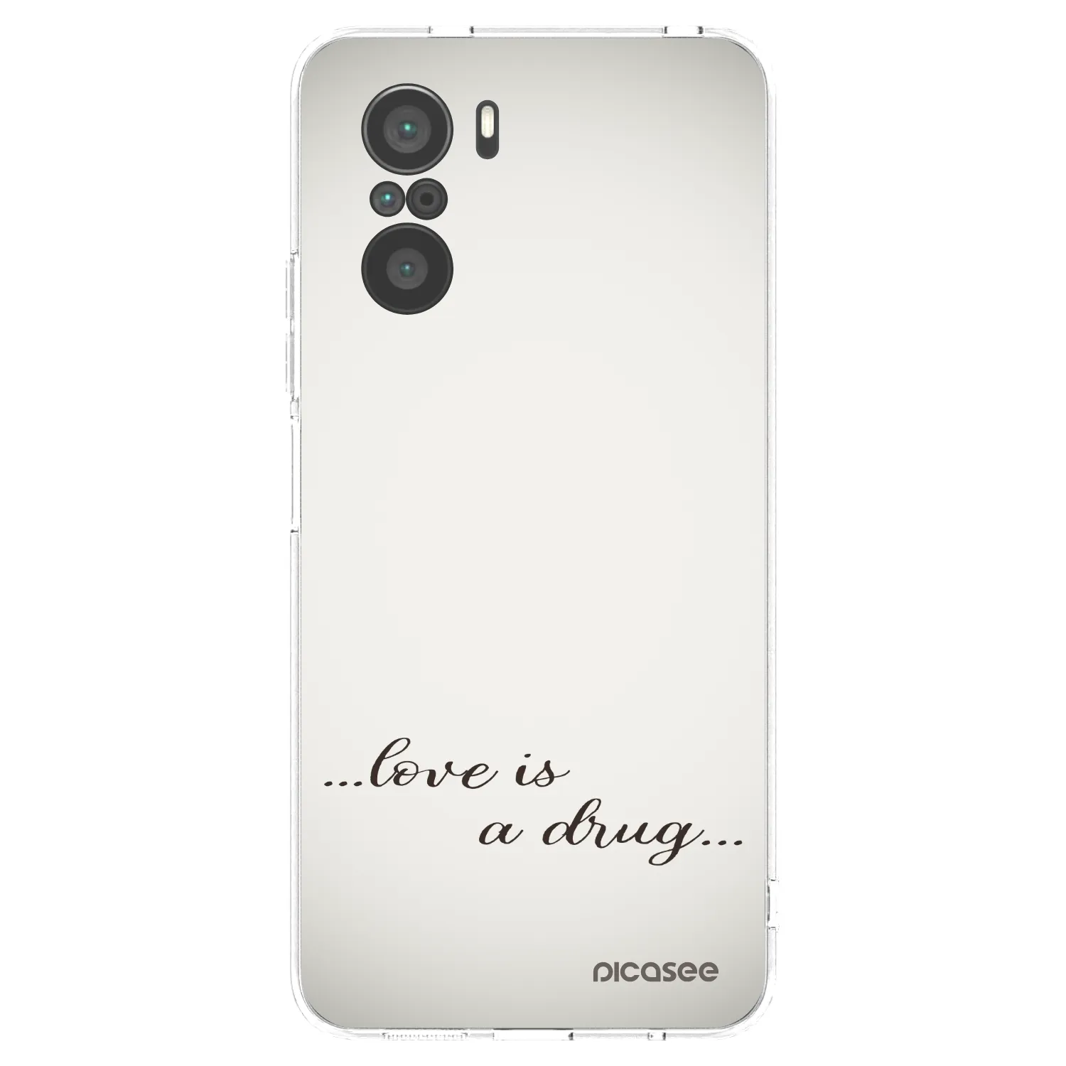 Picasee Xiaomi Poco F3 Hülle - Transparentes Silikon - Love is a drug
