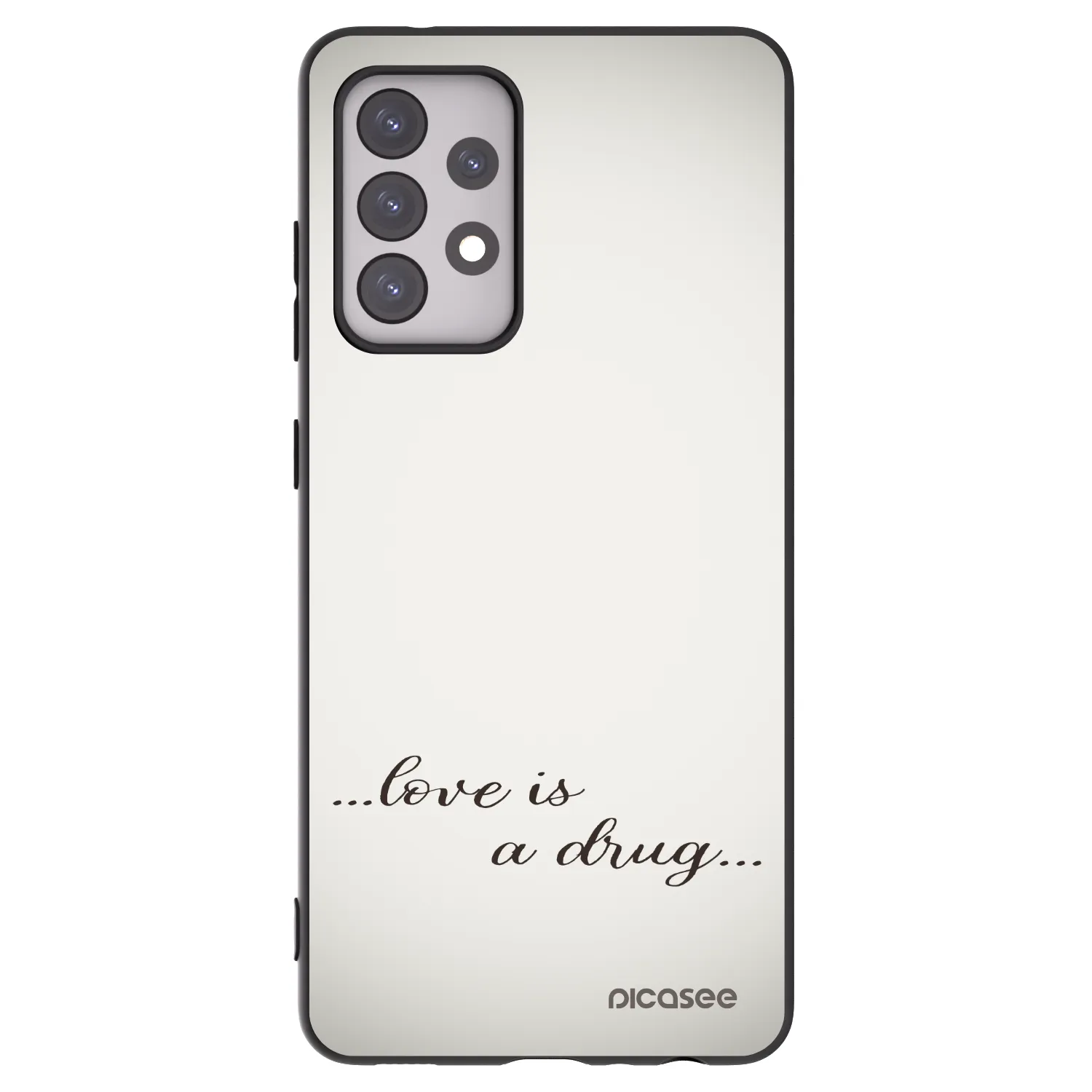 Picasee Samsung Galaxy A52s 5G A528B Hülle - Schwarzes Silikon - Love is a drug