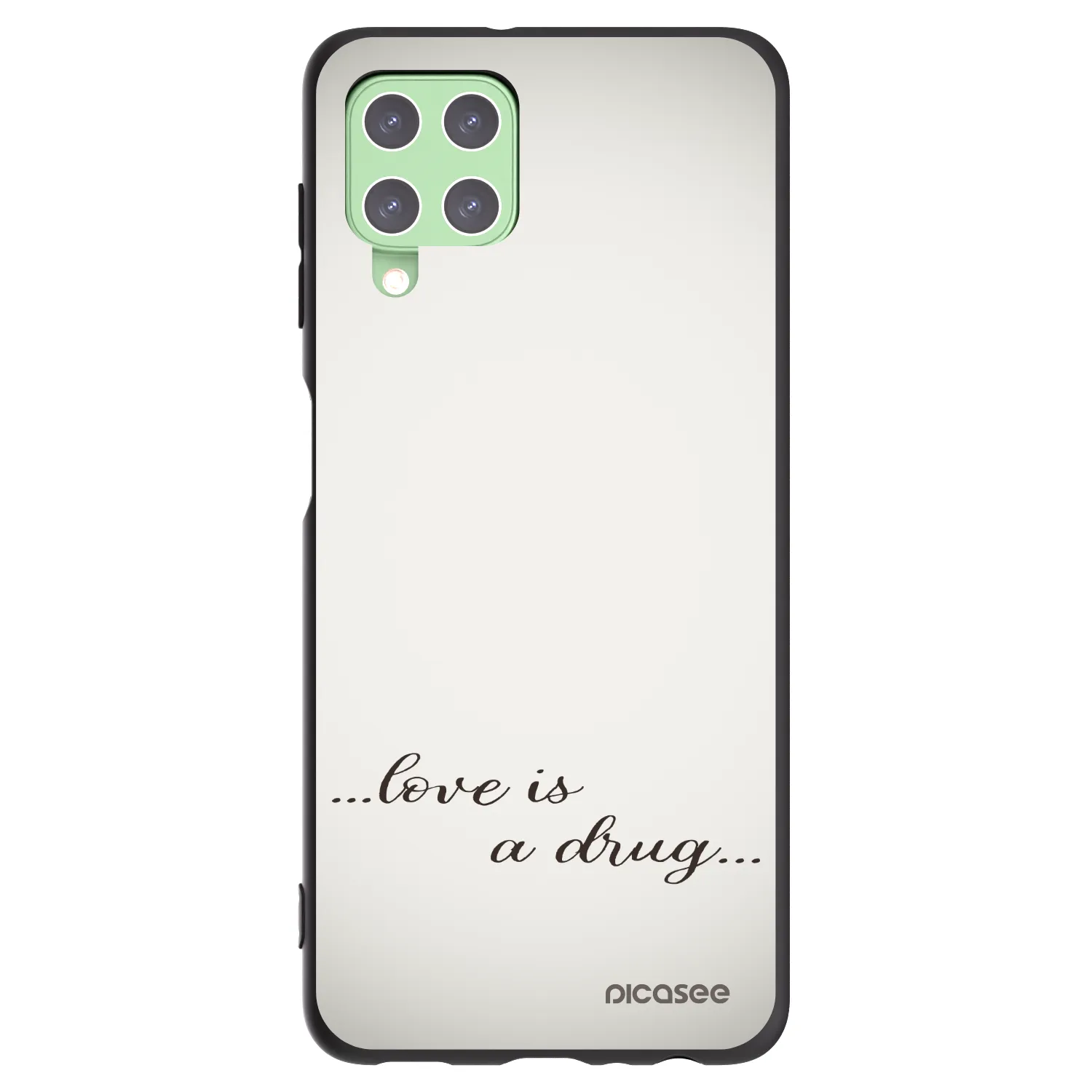 Picasee Samsung Galaxy A22 A225F 4G Hülle - Schwarzes Silikon - Love is a drug