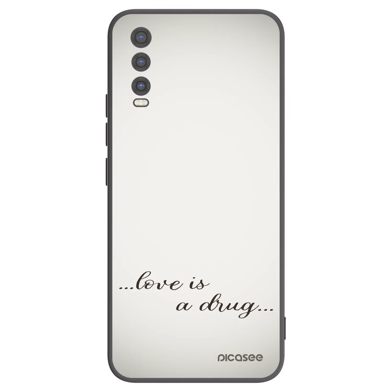 Picasee Vivo Y20s Hülle - Schwarzes Silikon - Love is a drug
