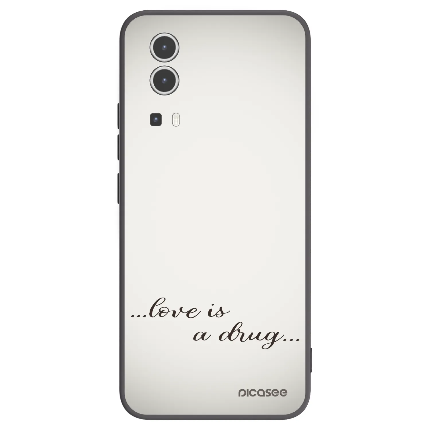 Picasee Vivo Y72 5G Hülle - Schwarzes Silikon - Love is a drug
