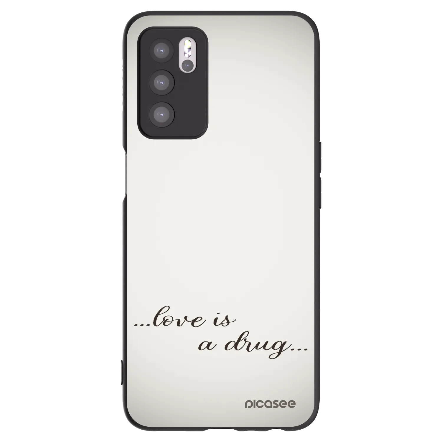 Picasee OPPO A16 Hülle - Schwarzes Silikon - Love is a drug