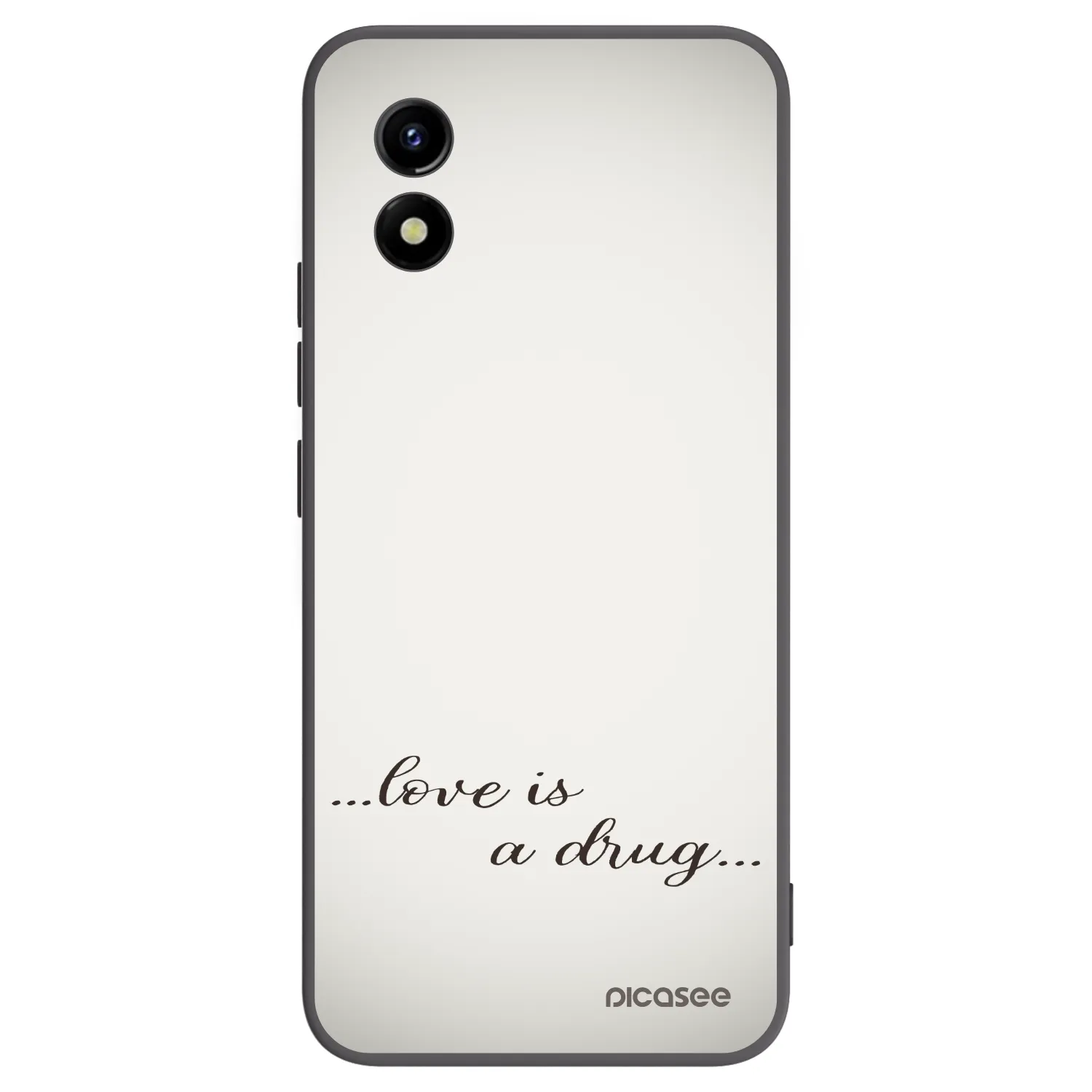 Picasee Vivo Y01 Hülle - Schwarzes Silikon - Love is a drug