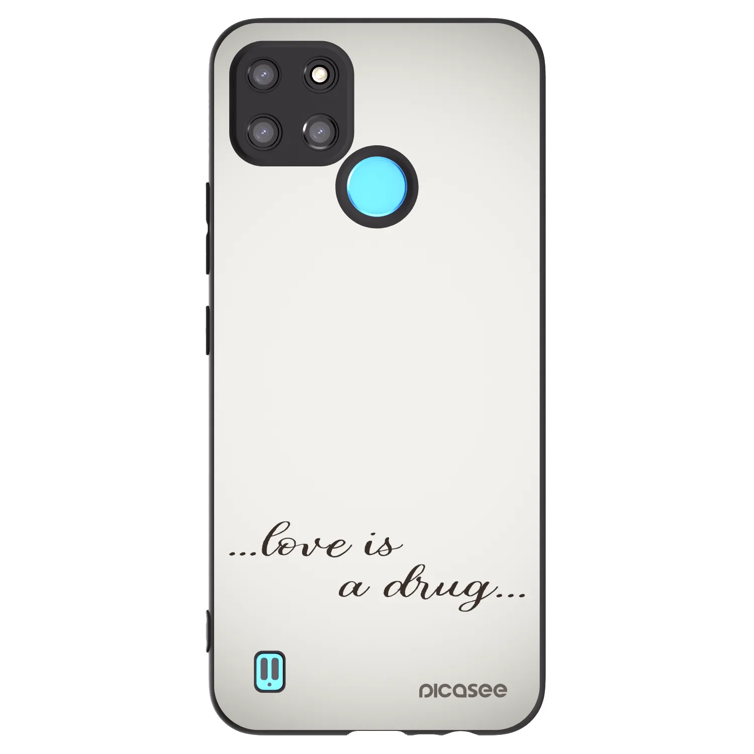 Picasee Realme C21Y Hülle - Schwarzes Silikon - Love is a drug