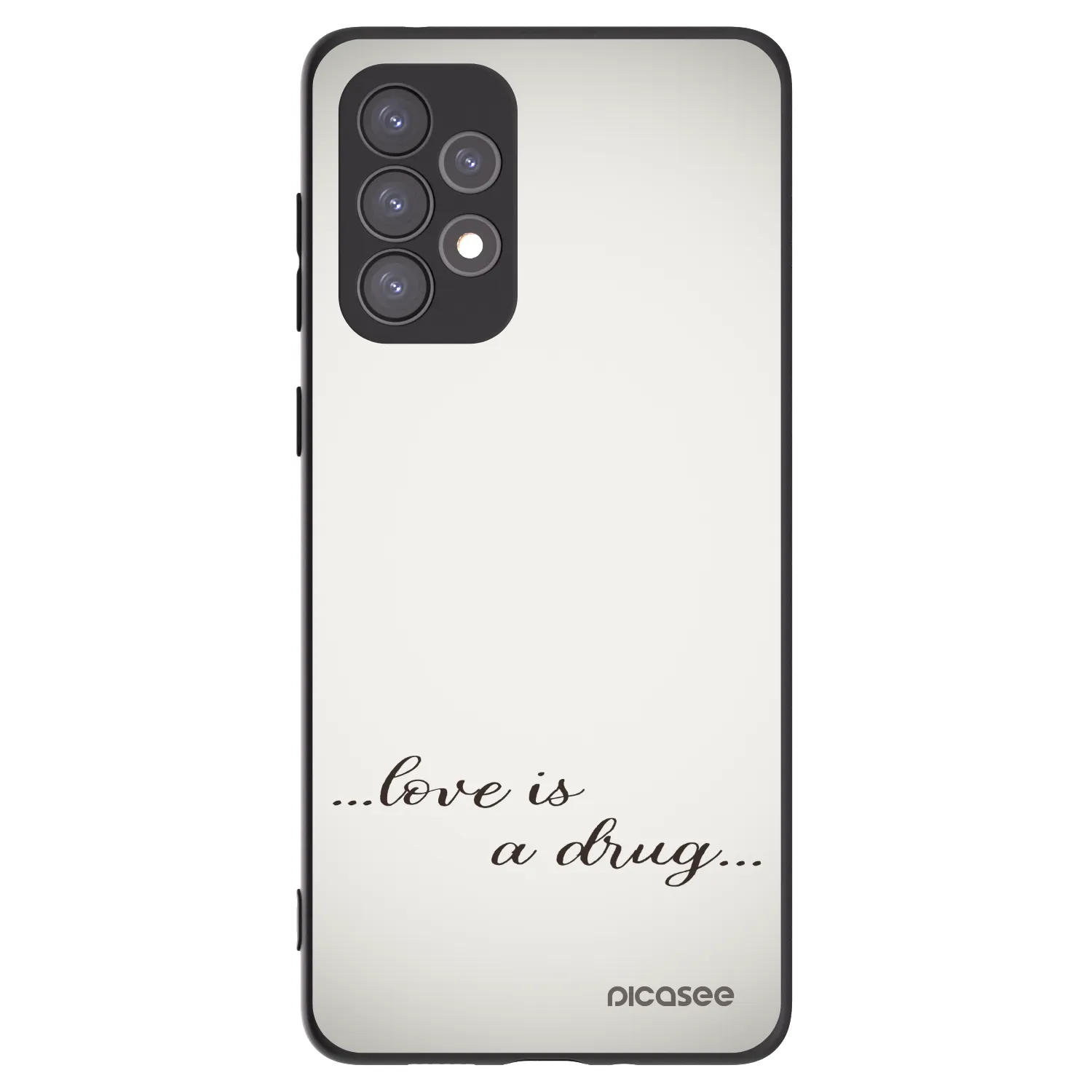 Picasee Samsung Galaxy A73 5G Hülle - Schwarzes Silikon - Love is a drug