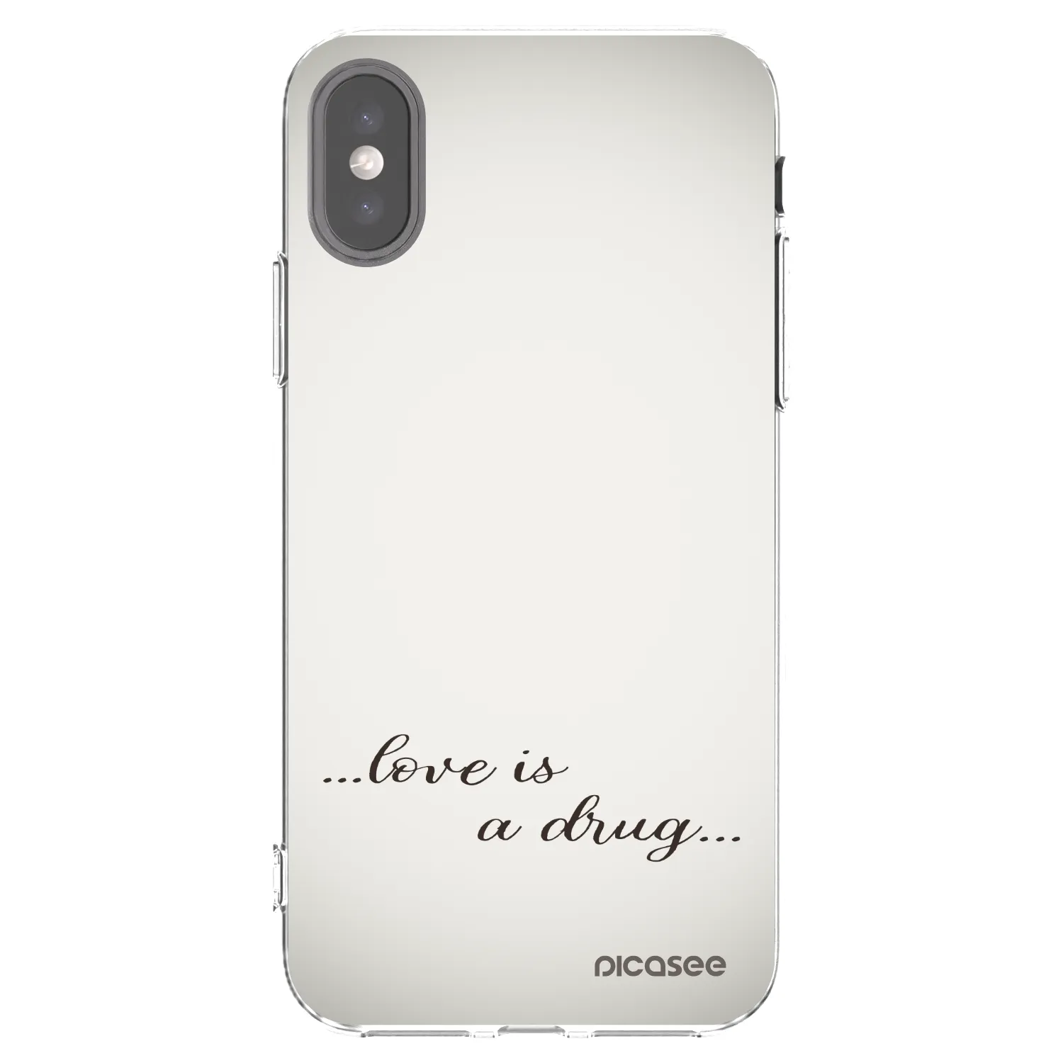 Picasee Apple iPhone X/XS Hülle - Transparentes Silikon - Love is a drug